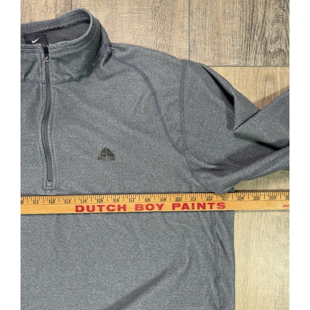 Y2K Nike ACG Shirt Mens Extra Large Gray Quarter Zip Pullover Waffle Long Sleeve - Picture 7 of 12